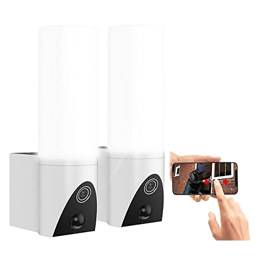 VisorTech Lampe mit Kamera: 2er Pack LED-Außenwandleuchte & WLAN-Full-HD-Kamera, App, (Wandlampe mit Kamera)