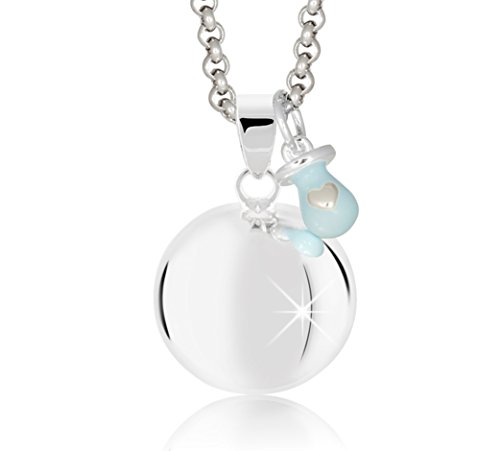 MAMIJUX Chiama Angeli Ciuccio Mamma Idea Regalo Gravidanza Collana Donna Richiamo degli Angeli Catenina Acciaio