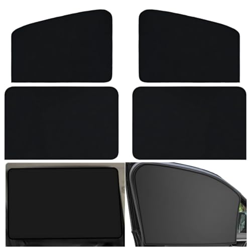 4 Pieces Car Side Window Shades Universal Magnetic Car Sun Shades Cars Window Curtains Block UV Rays Magnetic Privacy Screen Side Window Protection for Baby Car Blackout for Front Rear Side Windows