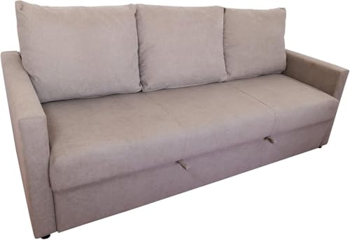 MUEBLIX.COM | Sofa Cama Gondola, 3 Plazas, Sillón Cama, Confortable y Diseño Moderno, Asientos de Espuma de Alta Densidad, Color Beige