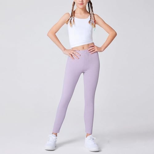 6 Pack Girls Leggings Yoga Pants for Kids Full Length Stretchy Pants Toddler Girl Solid Basic Leggings4