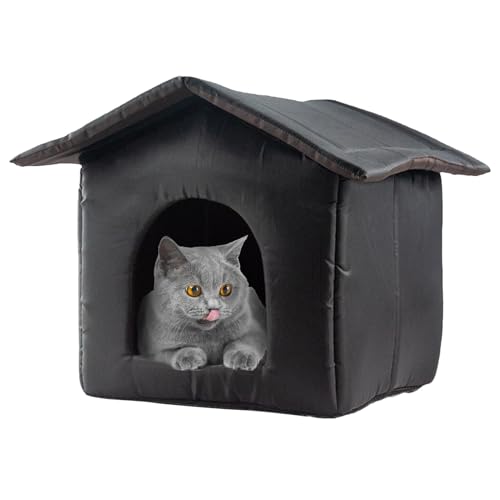 birdusunce 屋外用猫シェルター、屋外猫ハウス,屋外用猫シェルター子犬用防水暖かいベッドコンドミニアム | 冬のペットアクセサリー、野良猫、屋外の猫、野生の猫のための猫犬の洞窟