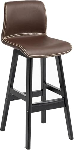 Tabourets bar avec dossier pieds en bois pour cuisine et pub