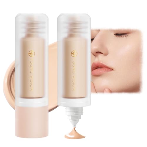 Full Coverage Foundation for Mature Skin - Long Wear Matte Face Foundation, Bottom Press Liquid Foundation Removable, Full Coverage Foundation for Women and Girls (01#, 40ml)