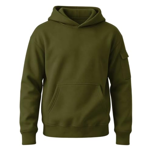 Boy Hoodie Boys Hoodies Long Sleeve Oversized Sweatshirt with Kangaroo Pocket Pullover Back To School Outfits for Girls Soft Autumn Capsule Wardrobe Sudadera Para Niños Army Green - image 4