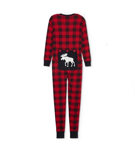 by Hatley unisex-adult Moose on Plaid Family Union SuitsPajama Set2