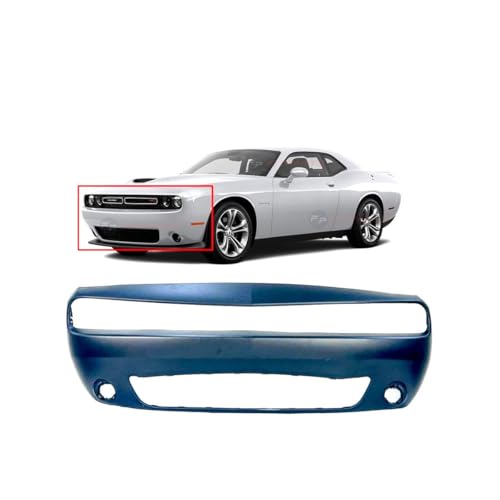 Image of FitParts Compatible with Dodge Challenger 2015-2023 Front Bumper Cover | Primed, With Fog Light Holes, Ready to Paint, OEM 68258730AB, CH1000A20