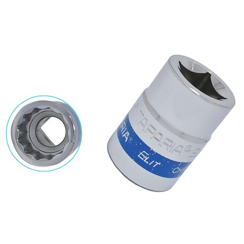 Image of TAPARIA Socket made of Chrome Vanadium Steel 6 Point Deep /Long Socket (Silver), C26 of 3 /4 inch (19mm) Square drive size, Suitable for Automobile, Industrial, Fabrication, Professional & Home Use