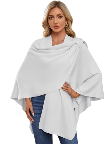 Image of PULI Womens Cross Front Poncho Shawl Wrap Elegant Wedding Formal Gift