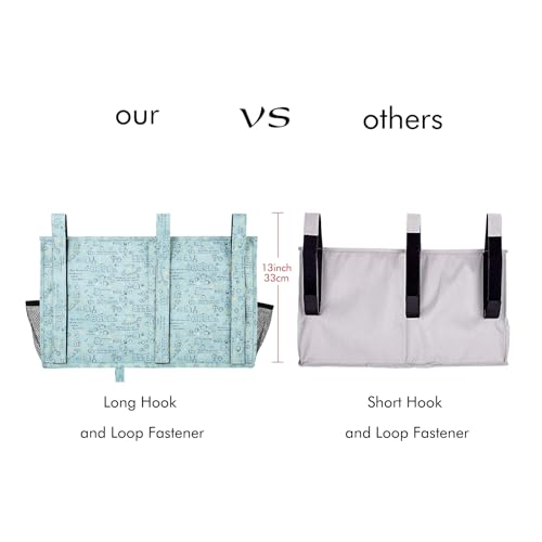 Image of Surblue Bedside Caddy Hanging Organizer Storage Bag for Bunk and Hospital Beds, College Dorm Rooms, Baby Rails, Camp (8 Pockets), Cartoon