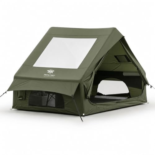 Image of 4-6 Person Inflatable Camp Tent PU2000 Water-Resistant Stove Jack AC Port