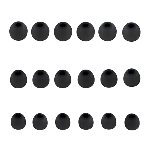 Image of Earbud Tips Replacement Earbud Tips Ear Bud Replacement Pieces Silicone Soft and Comfortable Fit for Inner Hole from 3.8mm - 5.1mm Earphones 9 Pairs S /M /L Gray-Black