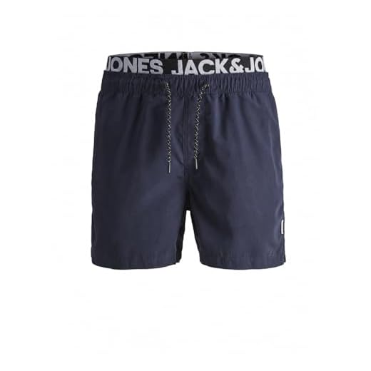 JACK & JONES Herren JJIARUBA JJSWIMSHORTS AKM DB WB SOLID Badehose, Navy Blazer, S