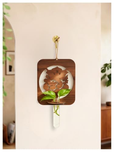 Image of Bombay Greens Wooden Ganesh Hanging Planter | Lord Ganesha Wall Planter for Home Decor, Office & Garden | Decorative Planter for Small Plants & Succulents