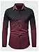 VIPWOLF Men's Ombre Dress Shirts Casual Long Sleeve Button Down Business Shirt Burgundy Medium