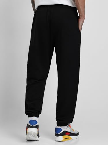 Image of Veirdo 100% Pure Cotton Regular Fit Mid Rise 2 Pocket Trackpants for Men (Available in Black, Brown, Navy, Olive, Eiffel Tower Colors)