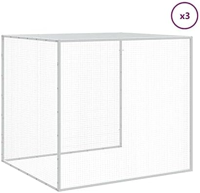 Anthracite Galvanized Steel Chicken Cage Large Outdoor Animal Enclosure 158.7 x 38.6 x 35.4 in for Poultry Protection and Backyard Use