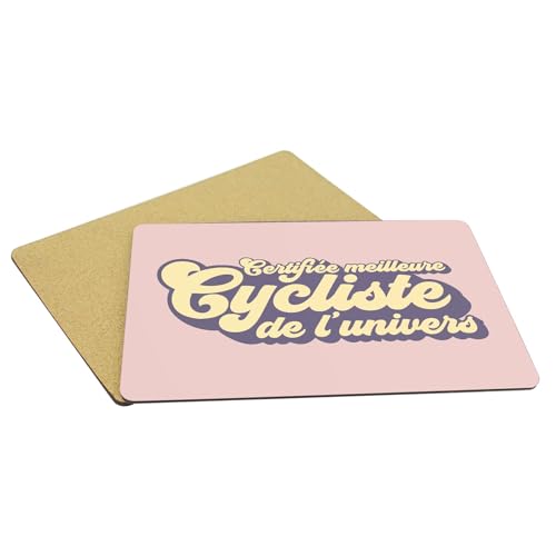 Sets de table rose vélo souples avec dessous liège napperons grand format - 5