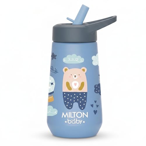Image of Milton Baby Spout Sipper,No-Spill Design,BPA-Free,Food-Grade Material,Microwave-Sterilizer Safe,Easy-Grip,Smooth Open-Close Action,Lightweight,Ideal Sipper Water Bottle for Kids 12+Month, 420 ml,Blue