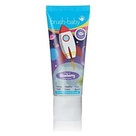brush-baby Natural Blueberry Flavoured Rocket Toothpaste (3+ Years) 50ml Tube Cover