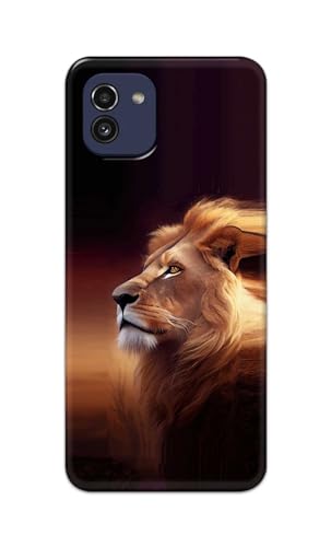 Image of PRINTFIDAA Printed Hard Back Cover Case for Samsung Galaxy A03 Back Cover (Danger Lion) -112