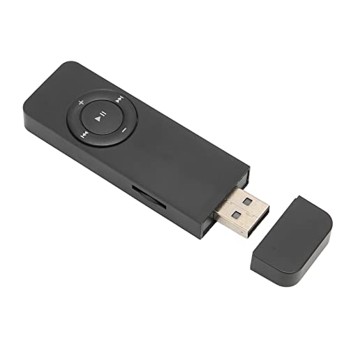 USB MP3 Player, USB Stick MP3 Music Player, HiFi Lossless Sound, Expandable UP to 64GB, Mini & Portable with Earphone & Lanyard, for Students & Adults (Black)