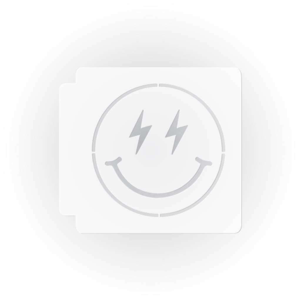 Smiley Lightning Bolt 783-I278 Stencil (5.5 inch)