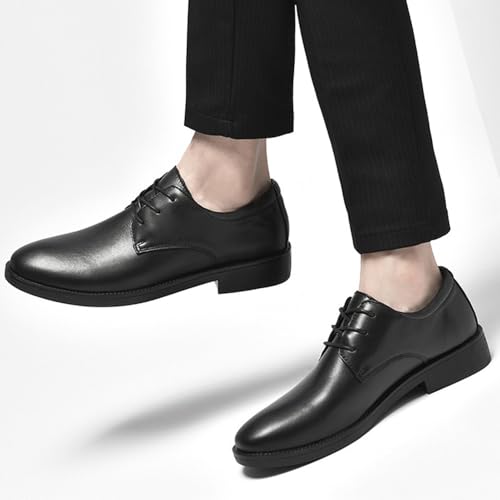Men's Dress Shoes Genuine Leather Platform Slip-On Oxfords Casual Tuxedo Leather Derby Shoes Non Slip Casual Business Formal Shoes4