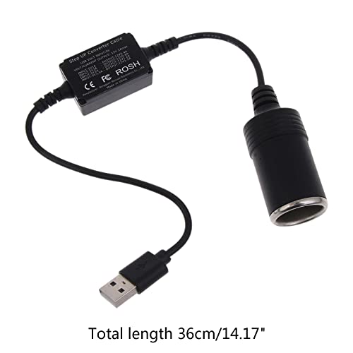 Adaptador USB a 12V HEYXI convertidor de corriente compacto con cable reforzado 3
