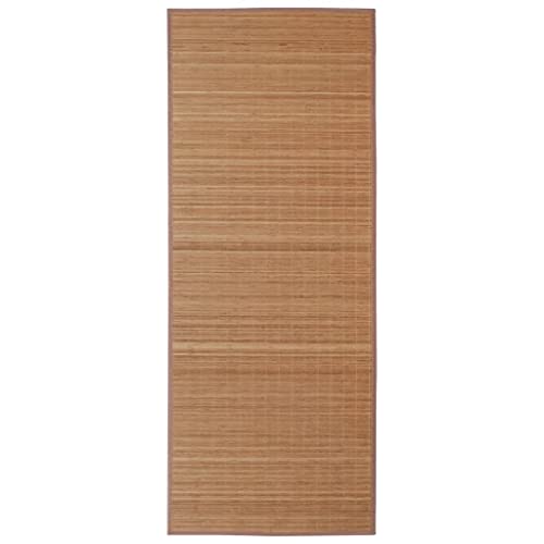vidaXL Tapis en Bambou Brun à Latte Rectangulaire 150 x 200 cm