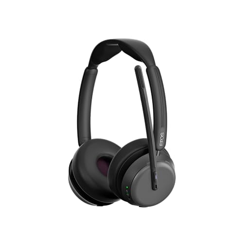 EPOS IMPACT 1060T Professional Office Wireless Headset with Microphone for PC - Double-Sided, Enhanced EPOS AI, Super Wideband, BrainAdapt Comfort, Microsoft Teams Certified, Ideal for Long Calls