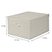 Household Essentials 115 Storage Box with Lid and Handle | Natural Beige Canvas | Jumbo