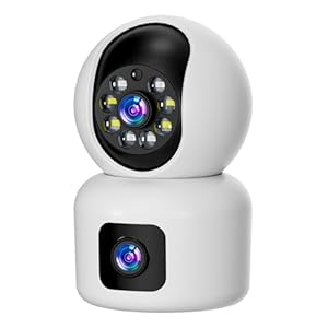 Hawkray 360° Dual Lens Smart Security Camera, 2K HD Camera, 2.4GHz with WiFi, Color Night Vision, Motion Detection for Baby and Pet Monitoring, Support Cloud and SD Card Storage.