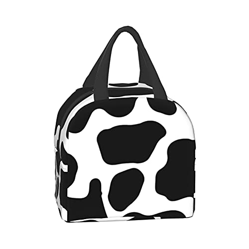 Black And White Cow Print Bags Reusable Snack Bag Food Container For Boys Girls Men Women School Work Travel Picnic Waterproof Outdoors Game Handbags For Adults #TOP2