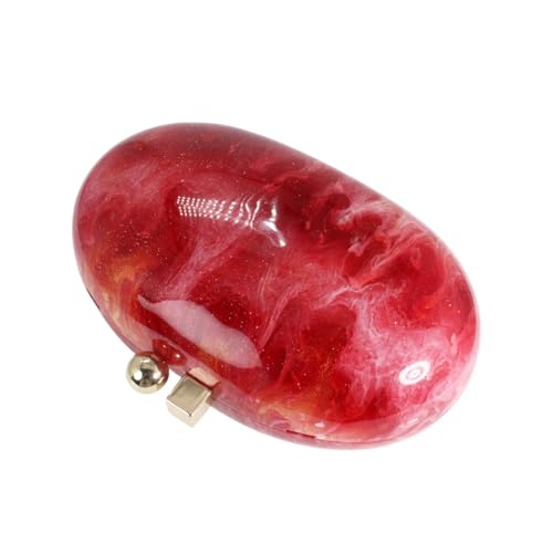 Image of Acrylic Evening Clutch Bag for Women Shell Shape Shoulder Crossbody Bag Glitter Marble Purse Handbag