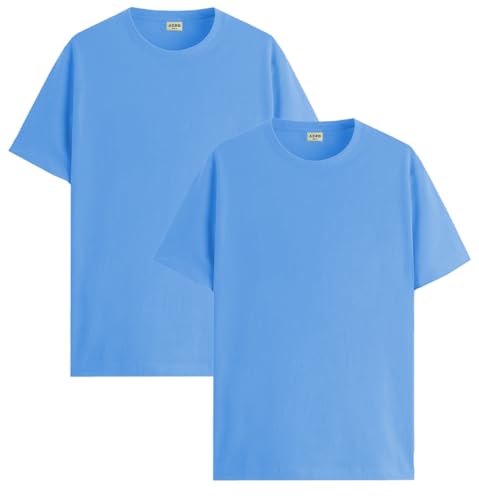 Image of ADRO Men's Cotton Regular Fit Combo Plain Solid T-Shirt Pack of 2