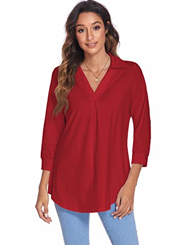 Image of Newchoice Womens 3 /4 Sleeve Shirts Business Casual Tops