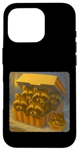 アライグマ チキンナゲット かわいい カワイイ 面白い ファーストフード スマホケース iPhone 16 Pro 用