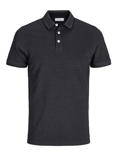 JACK & JONES Jjepaulos Polo Ss Noos Maglietta, Grigio (Dark Grey Melange Detail: Slim Fit - Melange), XXL Uomo