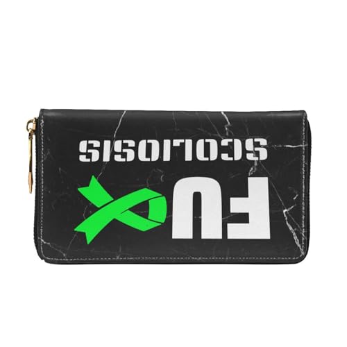 Fuck Scoliosis Awareness Wallet Card Bag, Black3