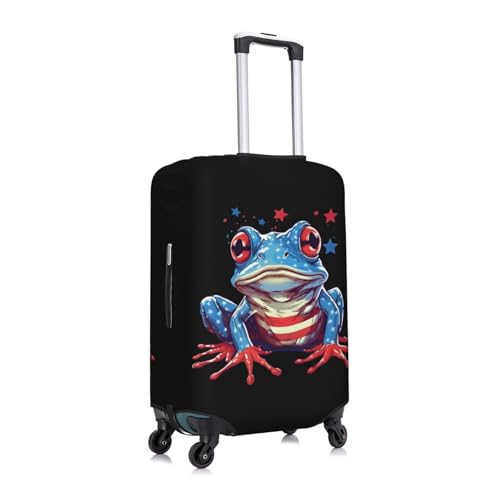 Red Stripes Froge Travel Luggage Cover Suitcase Protector Bag,Double-Sided Printed Fits 18-32 Inch Luggage,Baggage Covers For Kid And Adult,Small3