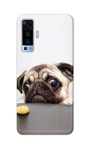 Image of PRINTFIDAA� Printed Hard Back Cover Case for Vivo X50 | Vivo X50 5G Back Cover (Pug Dog) -2808