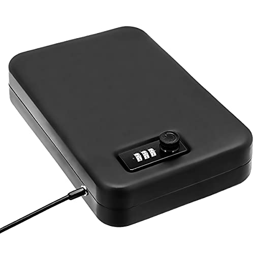 Jolitac Portable Safe Box Combo Lock Security Case, Quick Access Gun Safe Solid Steel Pistol Safe Handgun Safe For Car, Home, Travel #TOP1