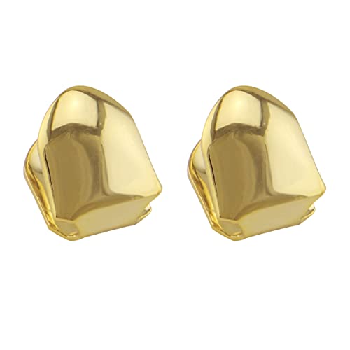 2 Piezas Grillz Dental Chapado en Oro 18K Hip Hop miniatura 1