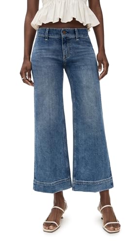 alice + olivia Women's Slay Clean Wide Leg Ankle Jeans