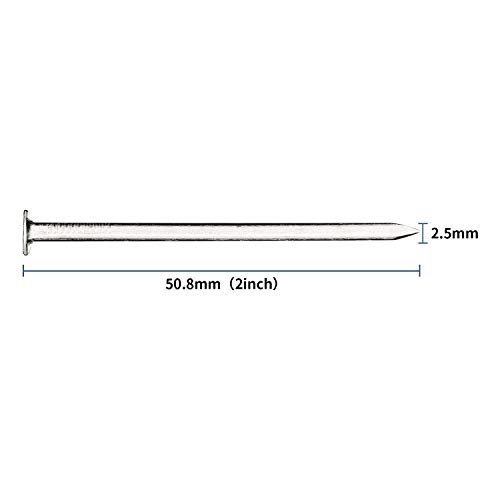 Image of JEGONFRI 120pcs 2 inch Nickel Plated Nails for Hanging Pictures, Wood Nails