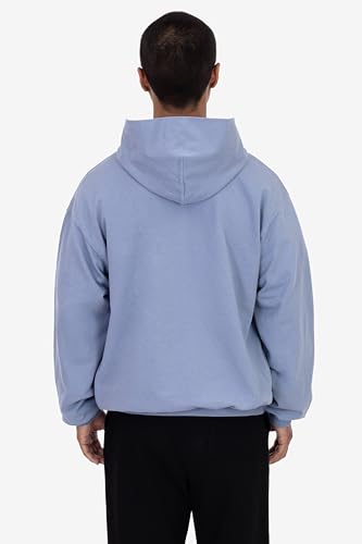 Long Sleeve Garment Dye French Terry Pullover Hoodie Clear Blue3