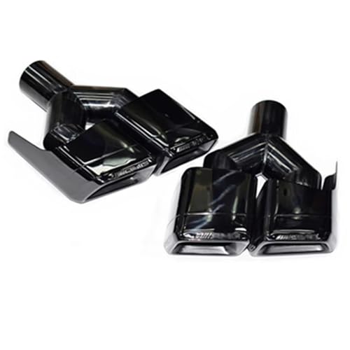 Embout d'échappement carré Mercedes W204 W212 acier inoxydable pot Y noir