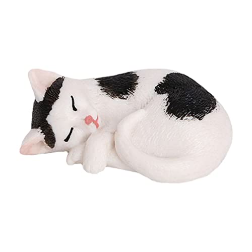 Figurita Decorativa Mini Gato Dormido de Plástico miniatura 1