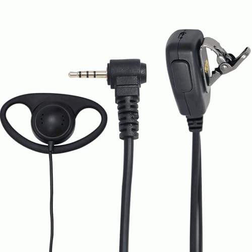 TECHZOCO Auricular Microfono PTT para Emisora Walkie Yaesu Vertex, Headset para walkie-Talkie, Auricular PTT, Auricular con micrófono radios bidireccionales, Conector Jack 3.5 mm 4 Pin, 1 Metro